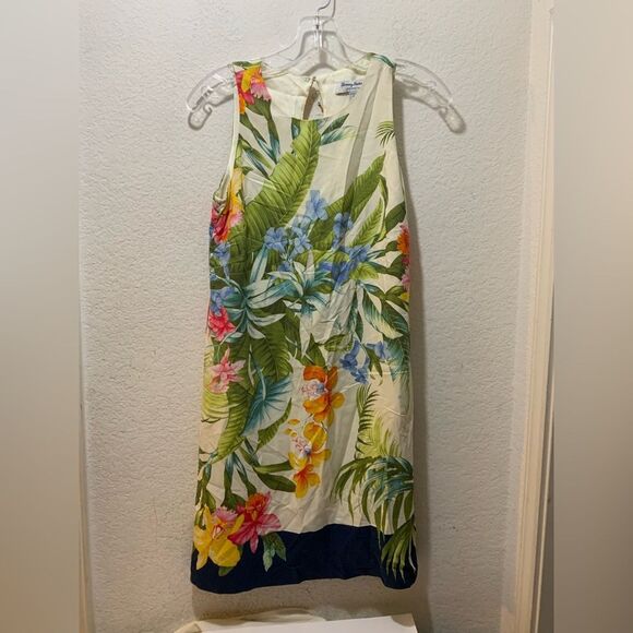 ❤️ Tommy Bahama Madeira Blooms Heritage Silk Sleeveless Tropical Shift Dress XXS - Picture 3 of 10